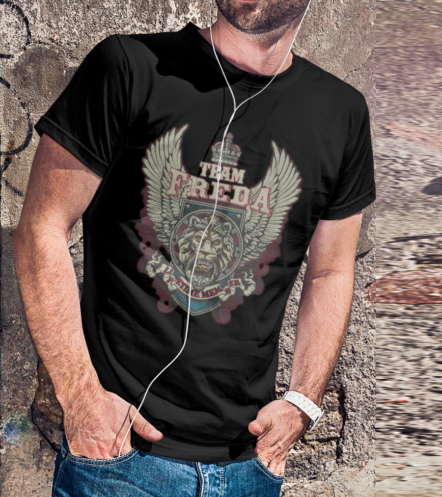 TEAM FREDA Lifetime Member Lion Crest Winged Emblem T-Shirt