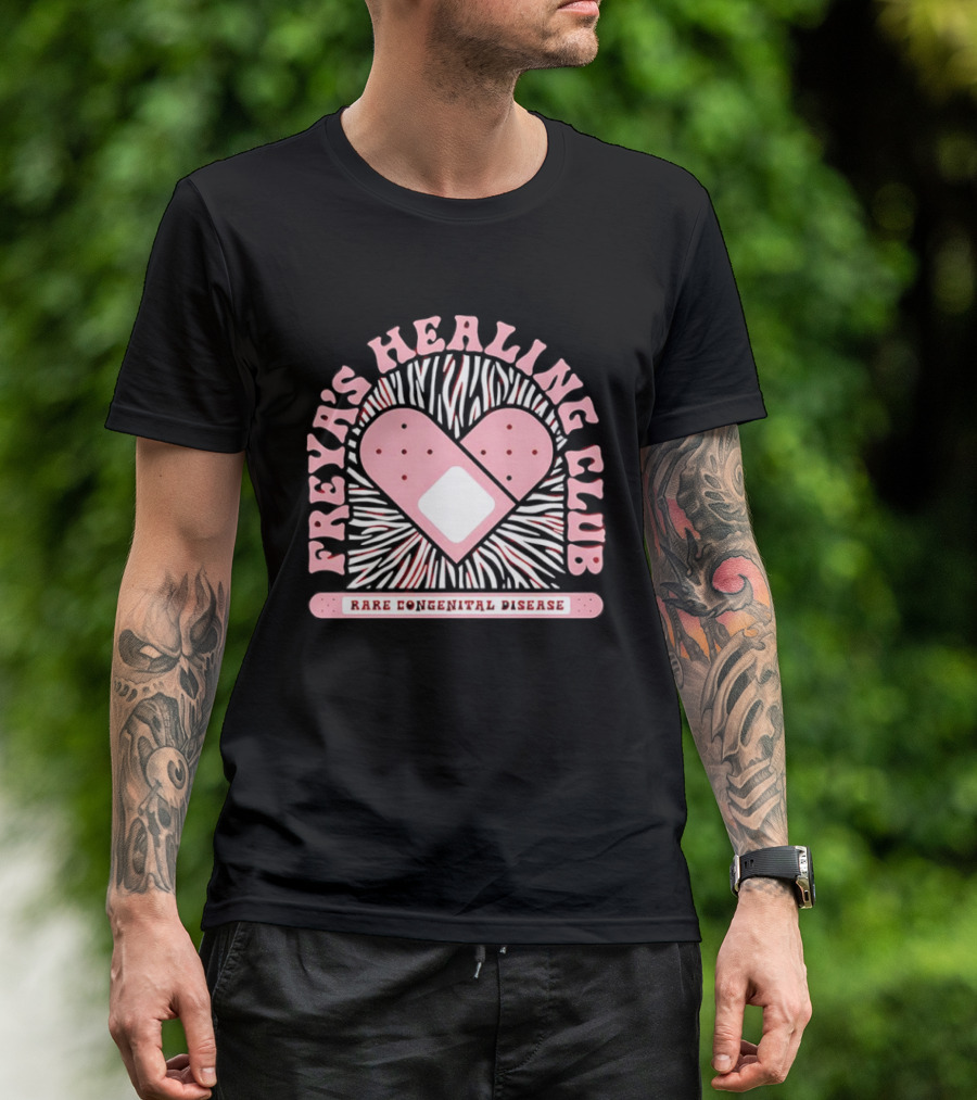 Freya's Healing Club Rare Congenital Disease Bandaid Heart T-Shirt