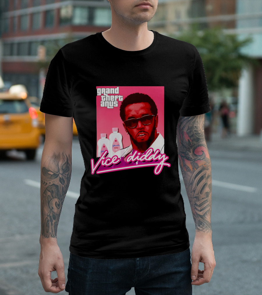 Grand Theft Anus Vice Diddy Johnson's Baby Oil Parody T-Shirt