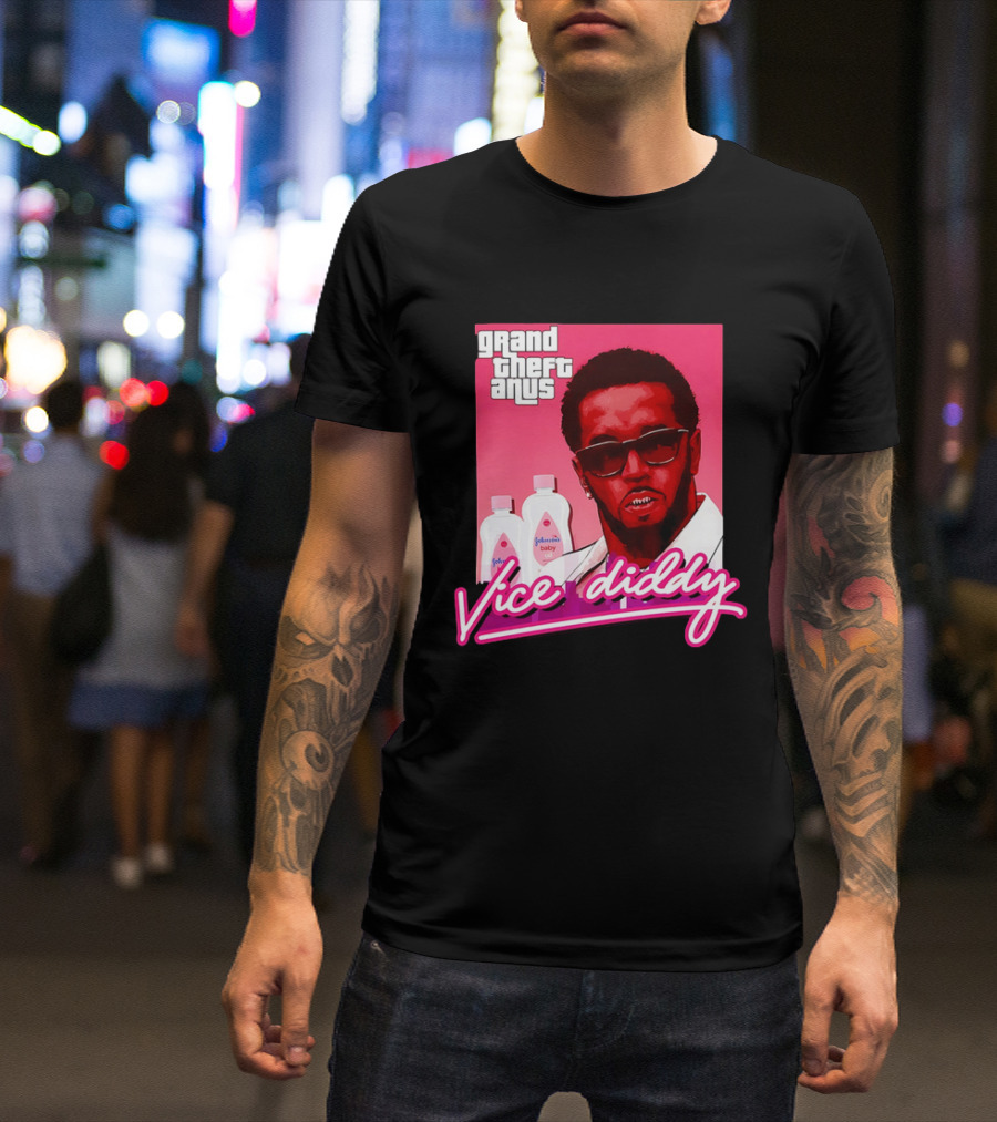Grand Theft Anus Vice Diddy Johnson's Baby Oil Parody T-Shirt