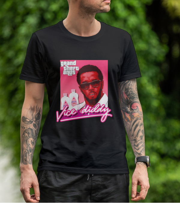 Grand Theft Anus Vice Diddy Johnson's Baby Oil Parody T-Shirt