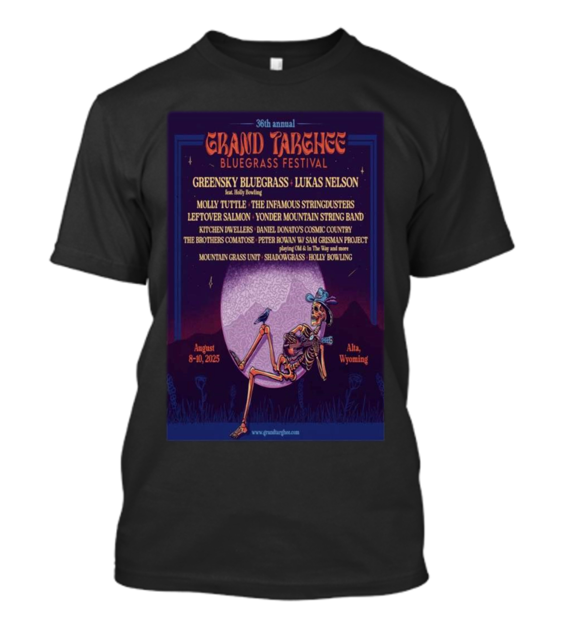 36th Annual Grand Targhee Bluegrass Festival Greensky Bluegrass Lukas Nelson Molly Tuttle Infamous Stringdusters August 8-10 2025 Alta Wyoming T-Shirt
