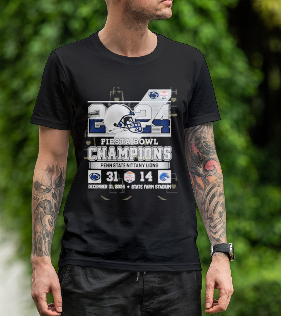 2024 Fiesta Bowl Champions Penn State Nittany Lions December 31 2024 35-14 Boise State Broncos T-Shirt
