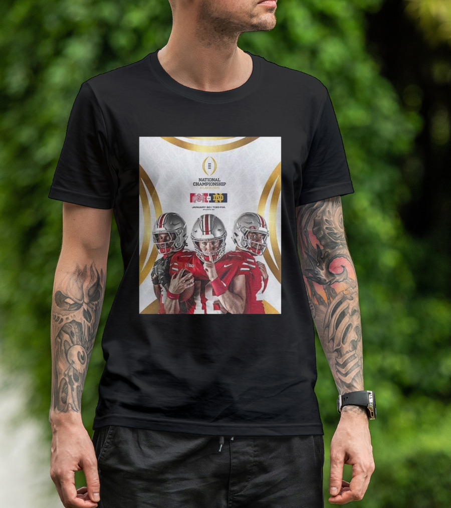 National Championship Game 2025 Ohio State Buckeyes Vs Notre Dame Fighting Irish Atlanta January 20 T-Shirt