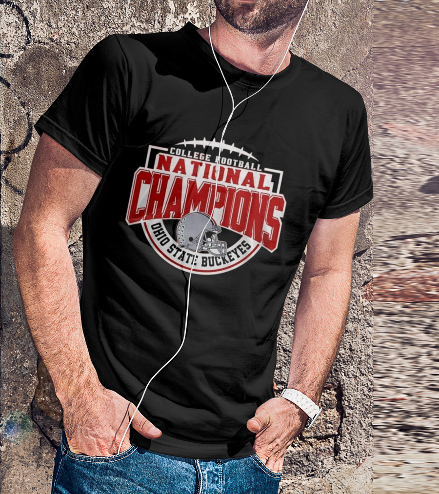 2025 College Football National Champions Ohio State Buckeyes Helmet T-Shirt