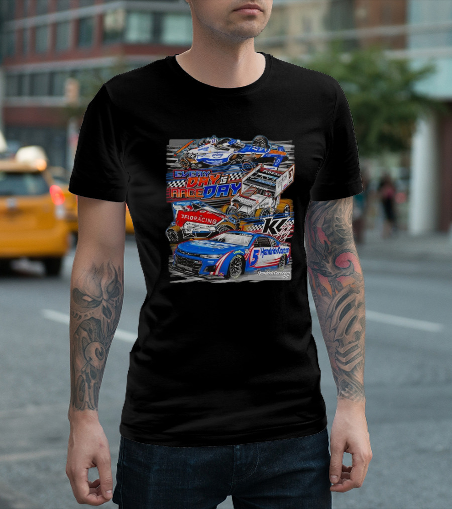Hendrick Cars Every Day Is Race Day with Sprint Car and NASCAR T-Shirt