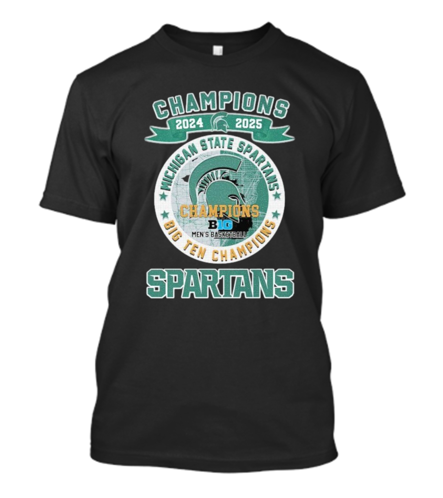 2024 2025 Michigan State Spartans Big Ten Champions Men's Basketball T-Shirt