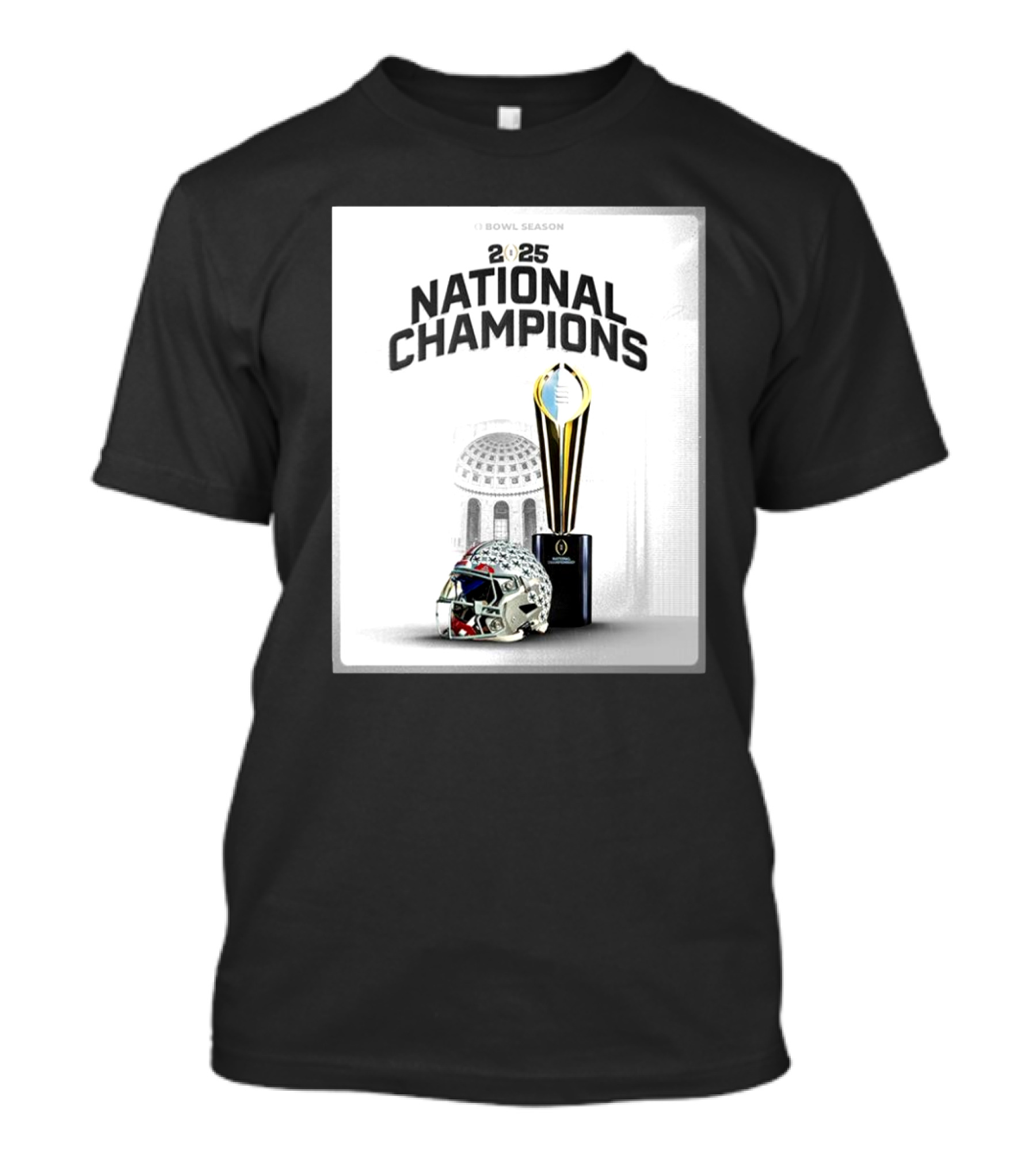 2025 Bowl Season National Champions Trophy Ohio State Buckeyes Helmet T-Shirt