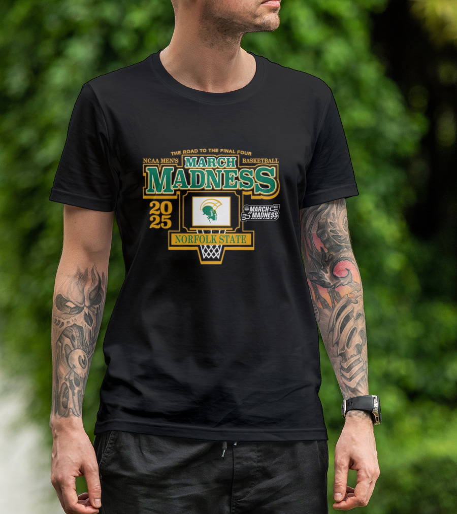 2025 NCAA Men’s Basketball March Madness Norfolk State Spartans The Road To The Final Four T-Shirt