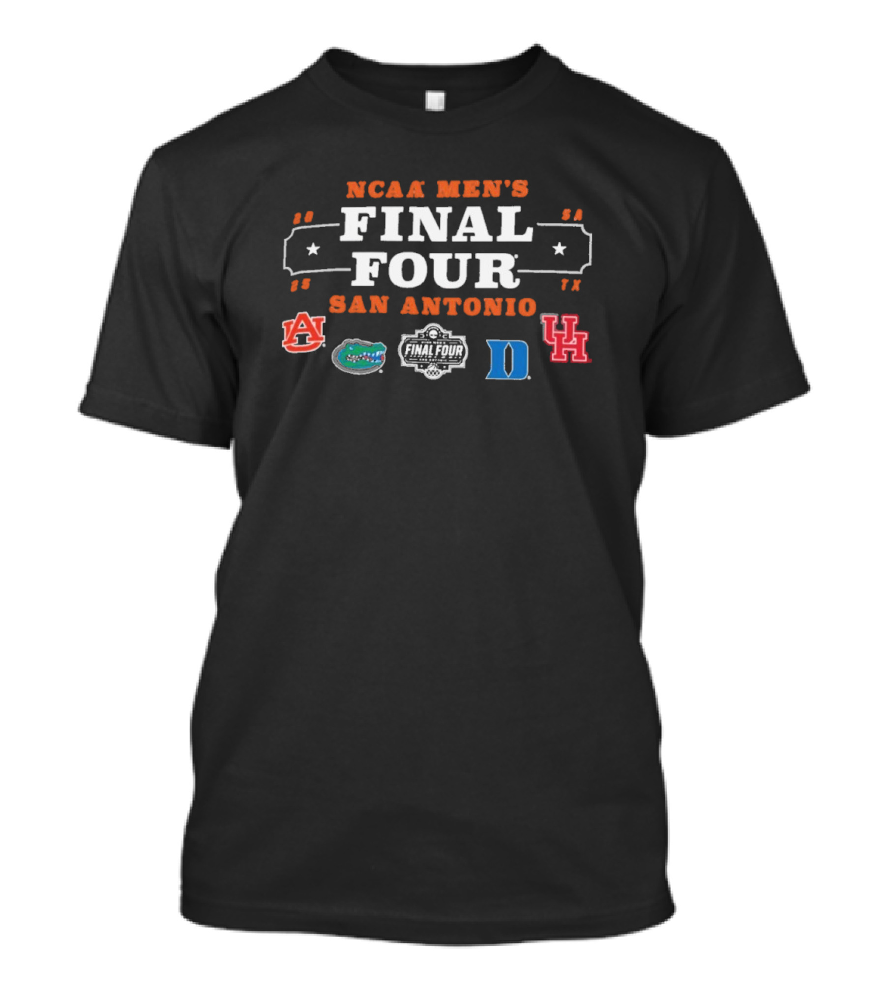 NCAA Men's Final Four San Antonio 2025 Auburn Florida Duke Houston T-Shirt
