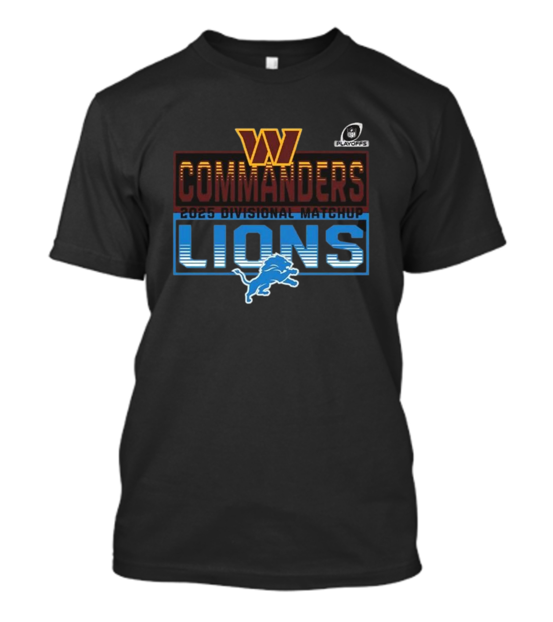 2025 NFL Playoffs Commanders Vs Lions Divisional Matchup T-Shirt