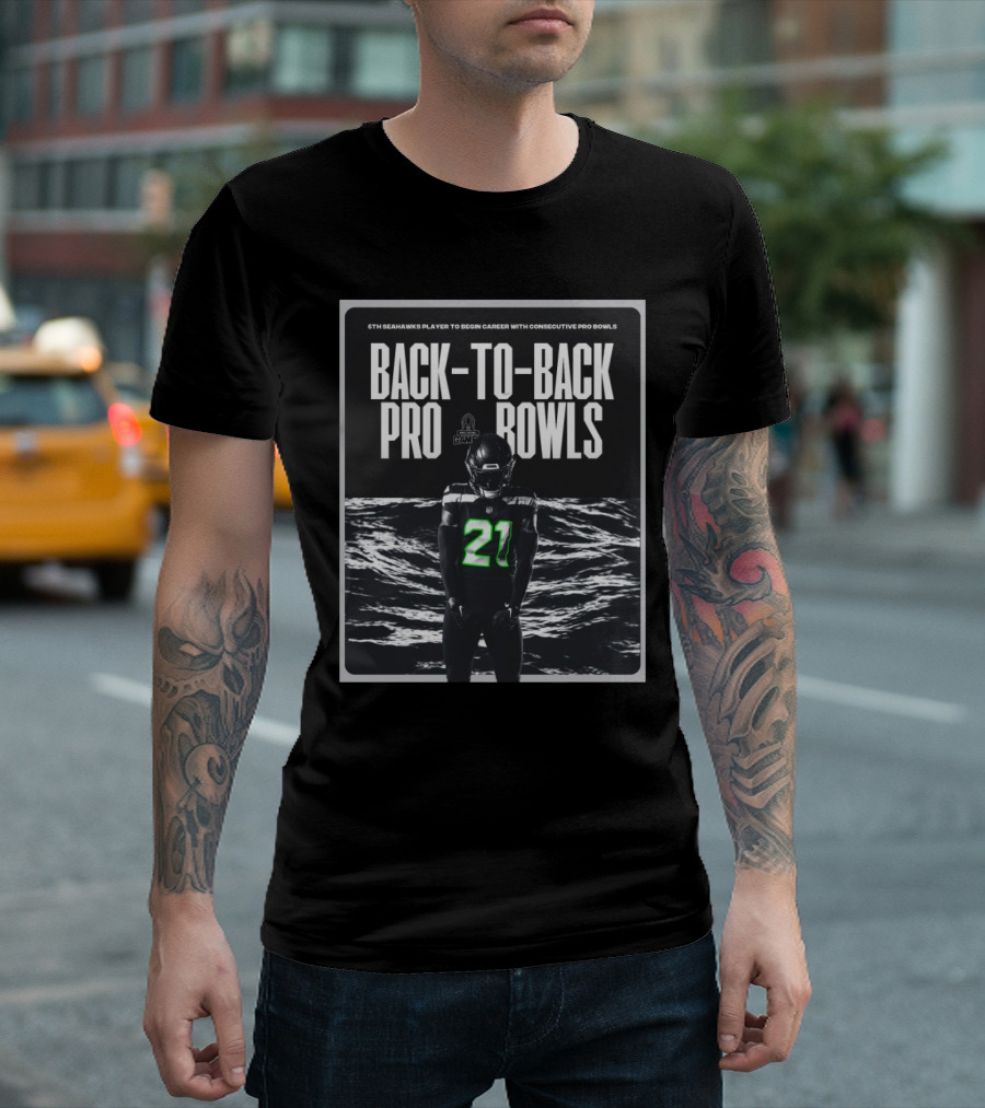 5th Seahawks Player Devon Witherspoon Back-to-Back Pro Bowls T-Shirt