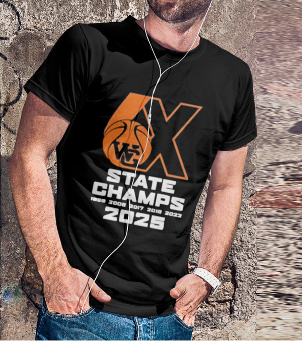 6X WG State Champs 2025 With Basketball Graphic T-Shirt