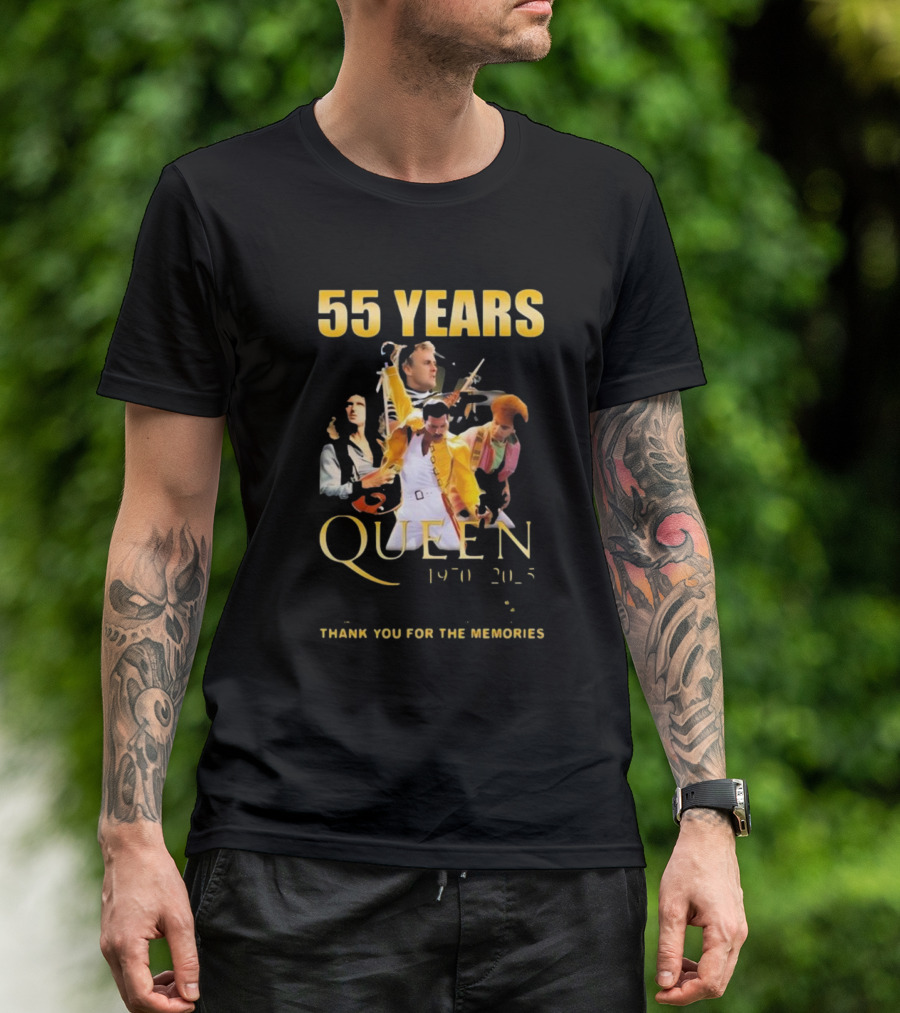 55 Years Queen 1970-2025 Thank You For The Memories T-Shirt