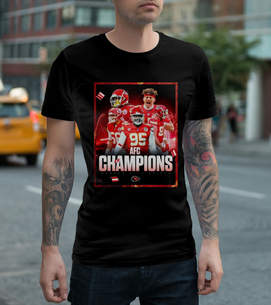 Kansas City Chiefs AFC Champions Celebration NFL Team Victory T-Shirt