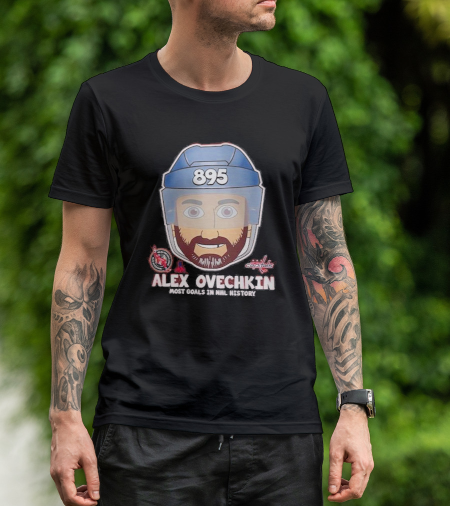 Alex Ovechkin Capitals Emoji 895 Goals T-Shirt