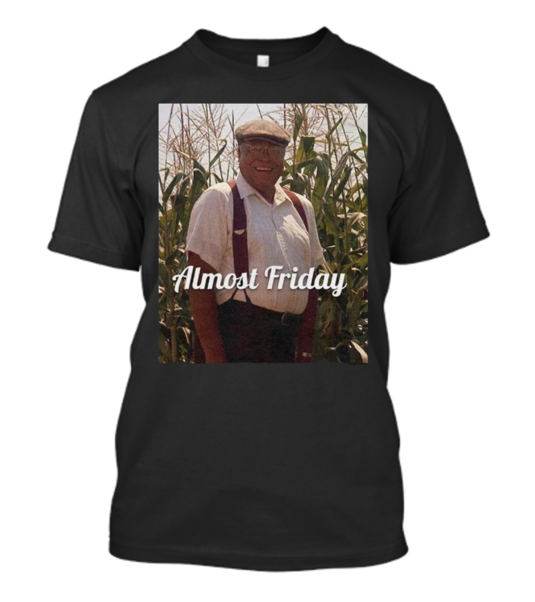 Almost Friday James Earl Jones Cornfield Suspenders Vintage Style T-Shirt
