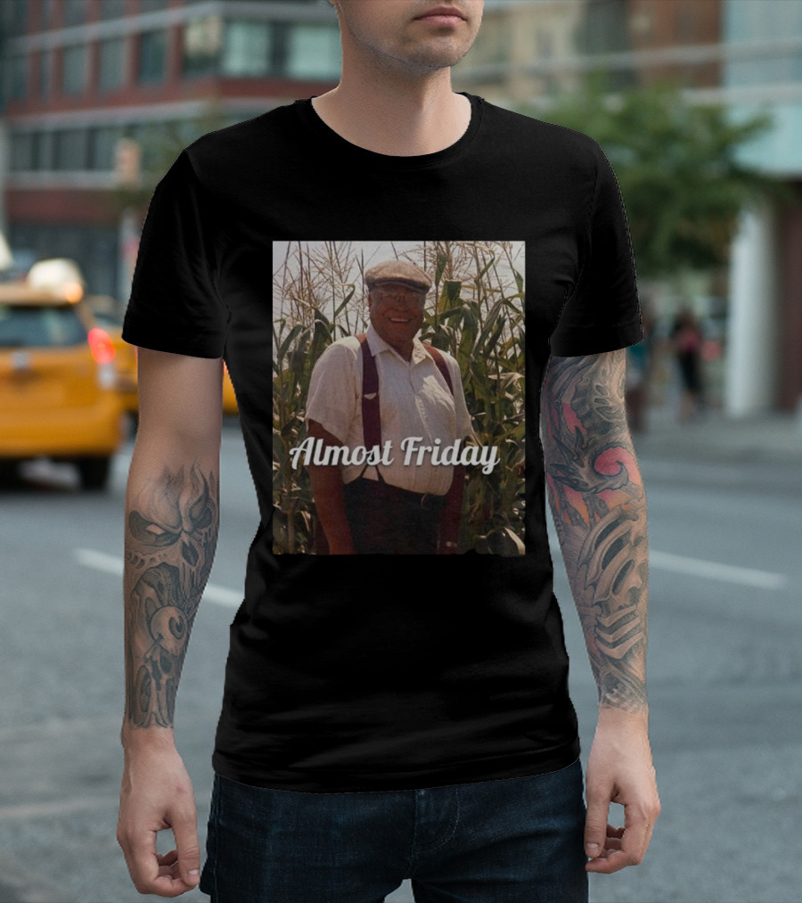 Almost Friday James Earl Jones Cornfield Suspenders Vintage Style T-Shirt