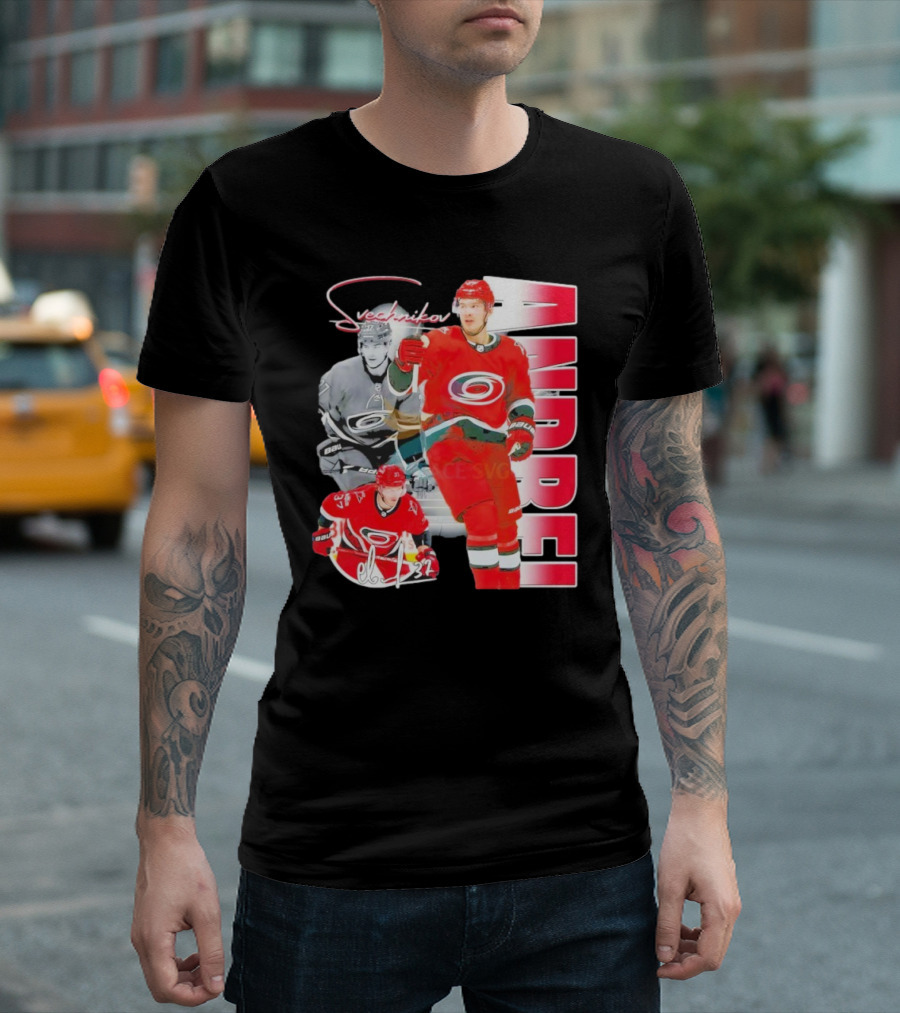 Andrei Svechnikov Carolina Hurricanes NHL Player 37 Signature T-Shirt