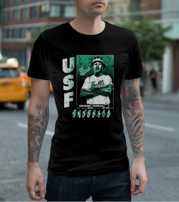 USF Bulls Anthony Quigley Baseball Vintage NCAA Division I T-Shirt