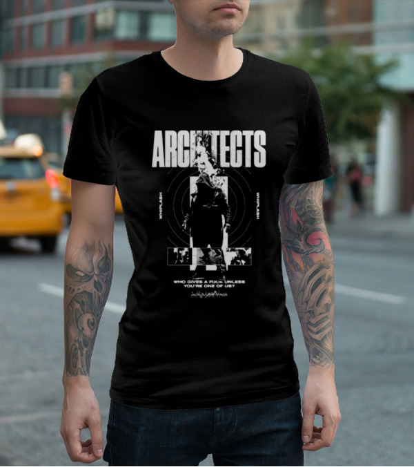 Architects Whiplash Flame Target Circles And Who Cries A Flame Fades You’re One Of Us Text T-Shirt