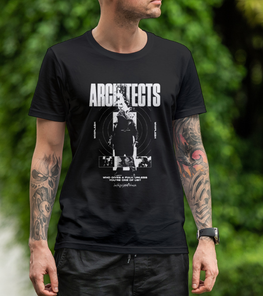 Architects Whiplash Flame Target Circles And Who Cries A Flame Fades You’re One Of Us Text T-Shirt