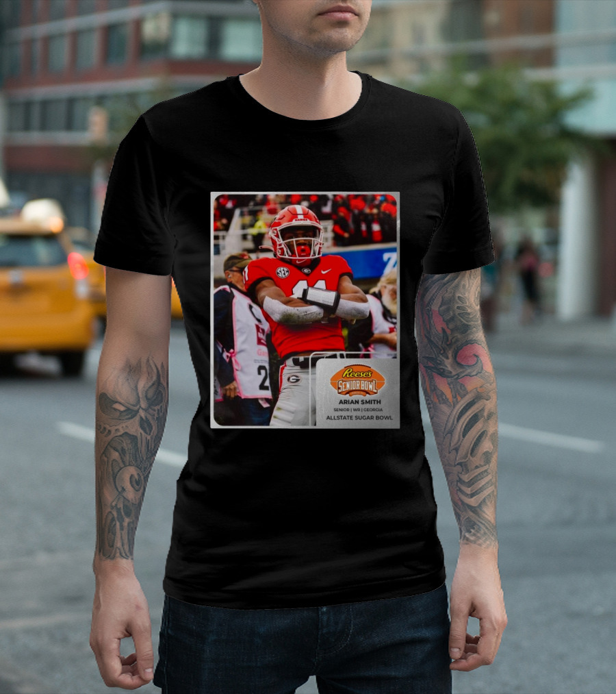 Arian Smith Georgia Senior WR Reese’s Senior Bowl Allstate Sugar Bowl T-Shirt