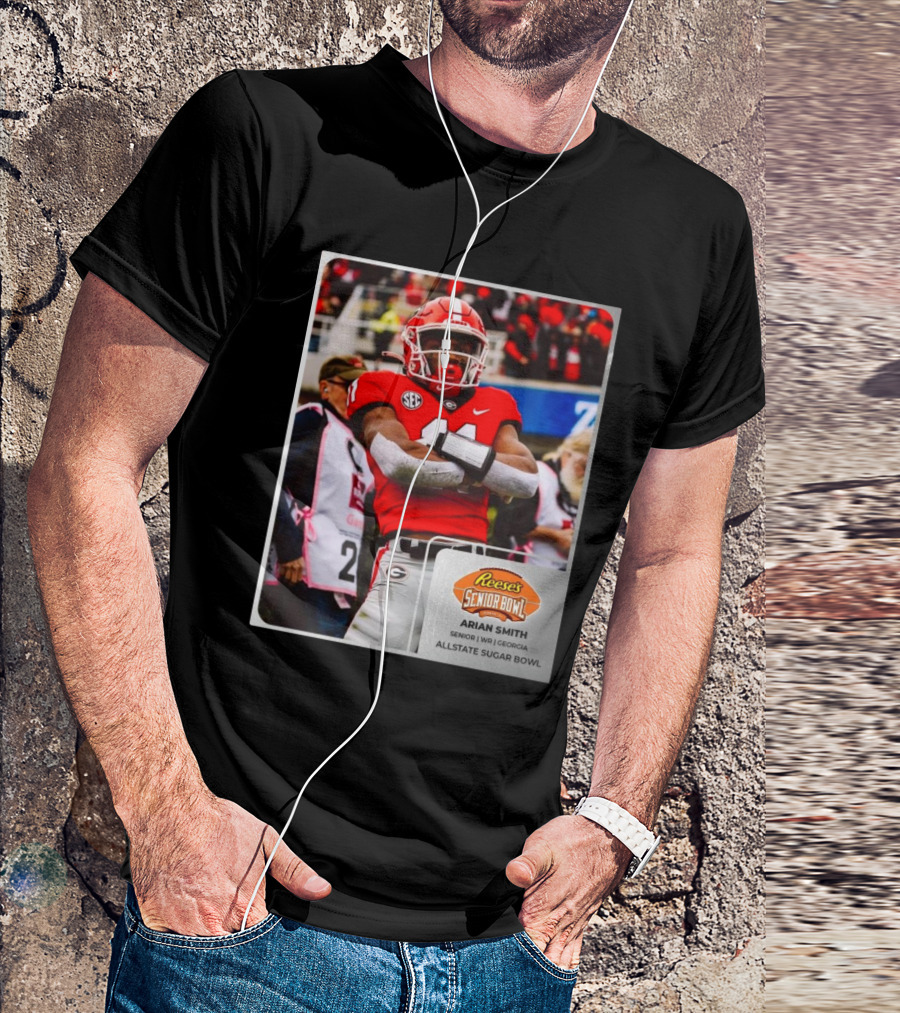 Arian Smith Georgia Senior WR Reese’s Senior Bowl Allstate Sugar Bowl T-Shirt