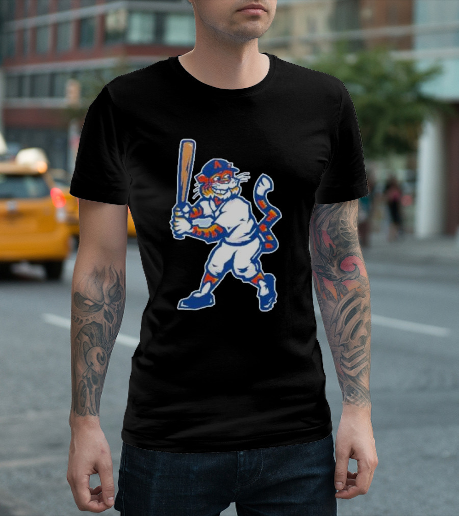 Auburn Tigers Aubie Baseball Mascot Holding Bat T-Shirt