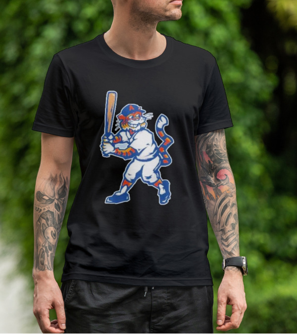 Auburn Tigers Aubie Baseball Mascot Holding Bat T-Shirt