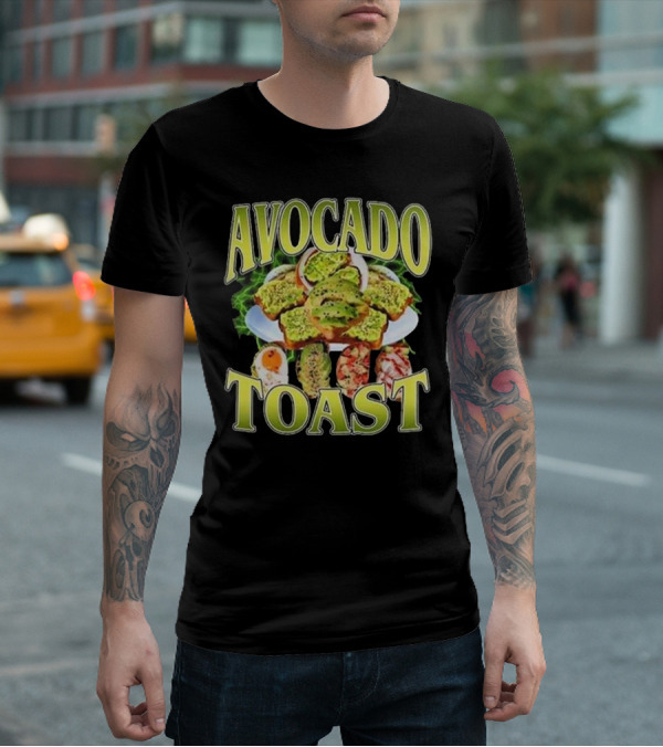 Avocado Toast Assorted Toppings Food Art T-Shirt