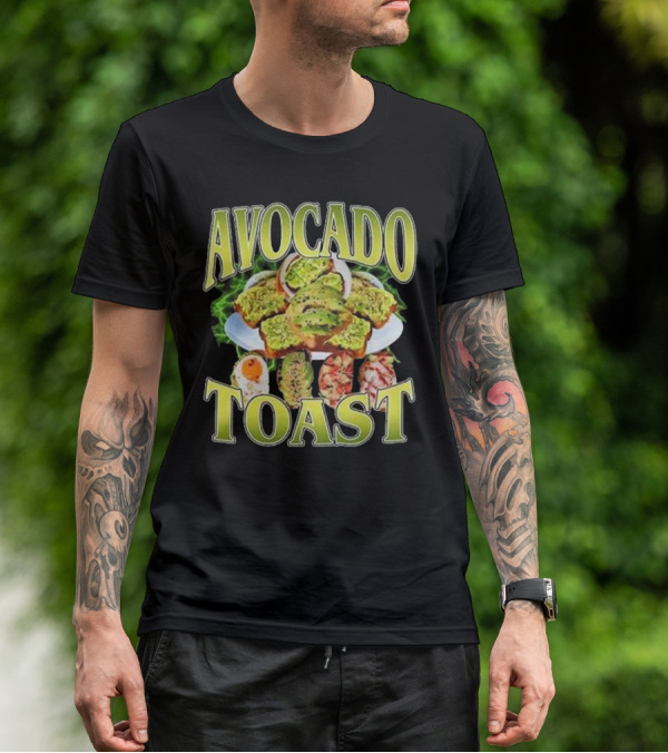 Avocado Toast Assorted Toppings Food Art T-Shirt