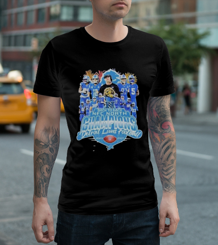 Back To Back NFC North Champions Detroit Lions Football 2023 2024 T-Shirt