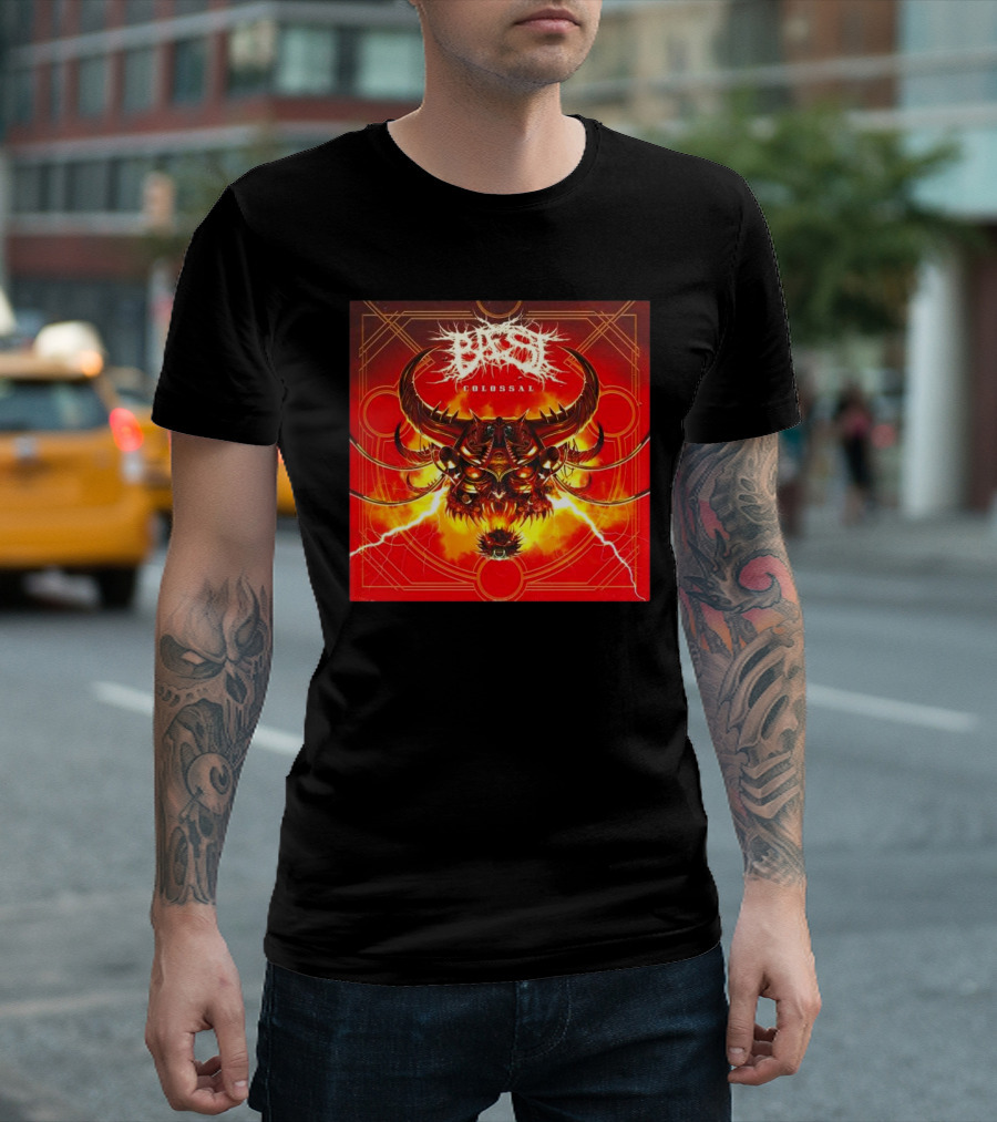 Baest Colossal Sci-Fi Cybernetic Bull Head Red Lightning Art 15th August 2025 T-Shirt