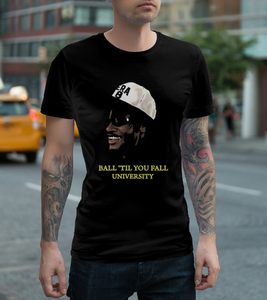 Ball ‘Til You Fall University Retro Cap Illustration T-Shirt