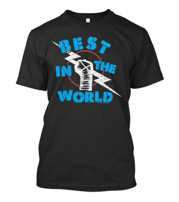 Best In The World Fist Lightning Bolt Circle T-Shirt