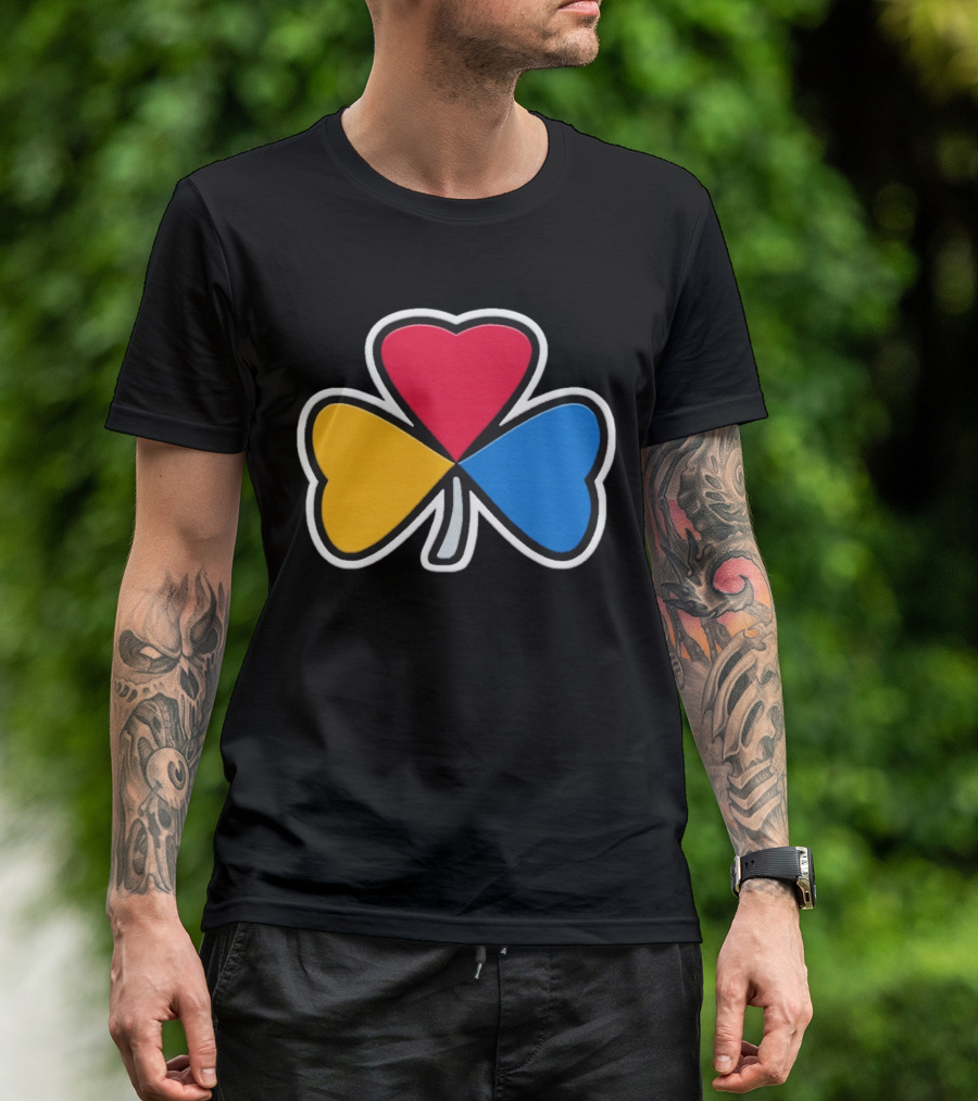 Pittsburgh Steelers Steel Shamrock Heart Colors T-Shirt