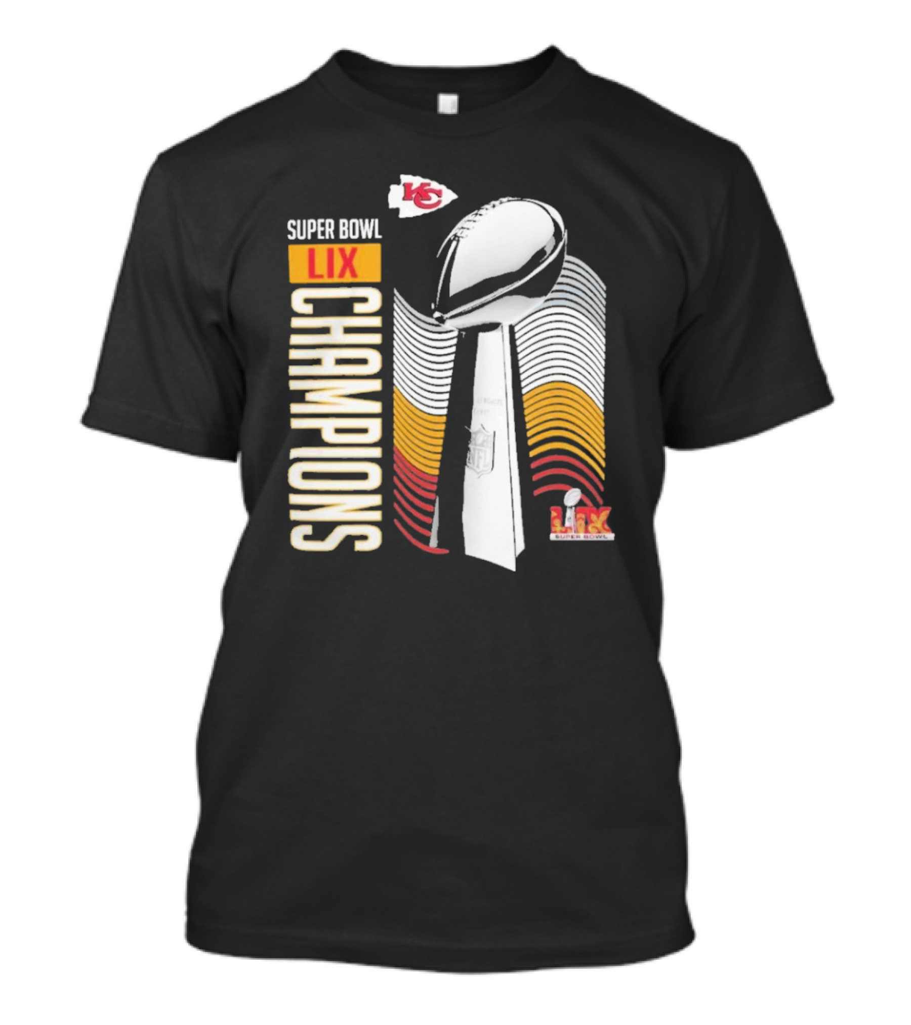 Super Bowl LIX Champions Lombardi Trophy Kansas City Chiefs T-Shirt