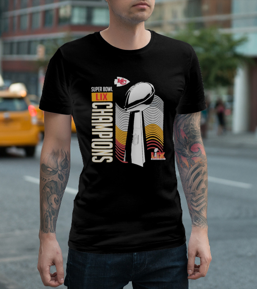 Super Bowl LIX Champions Lombardi Trophy Kansas City Chiefs T-Shirt