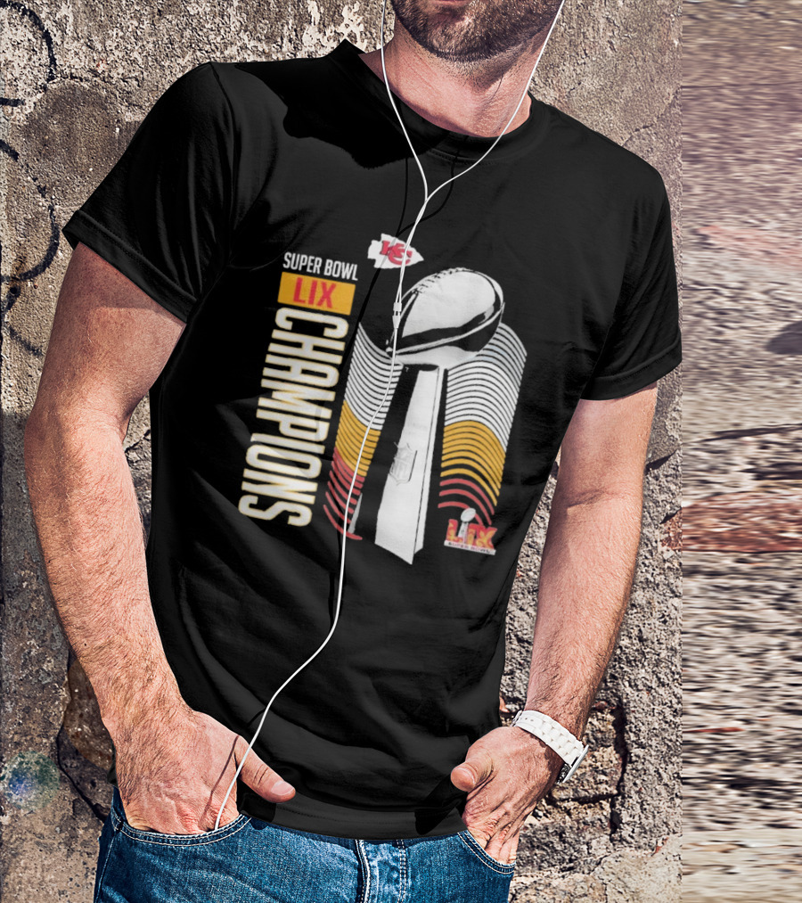 Super Bowl LIX Champions Lombardi Trophy Kansas City Chiefs T-Shirt