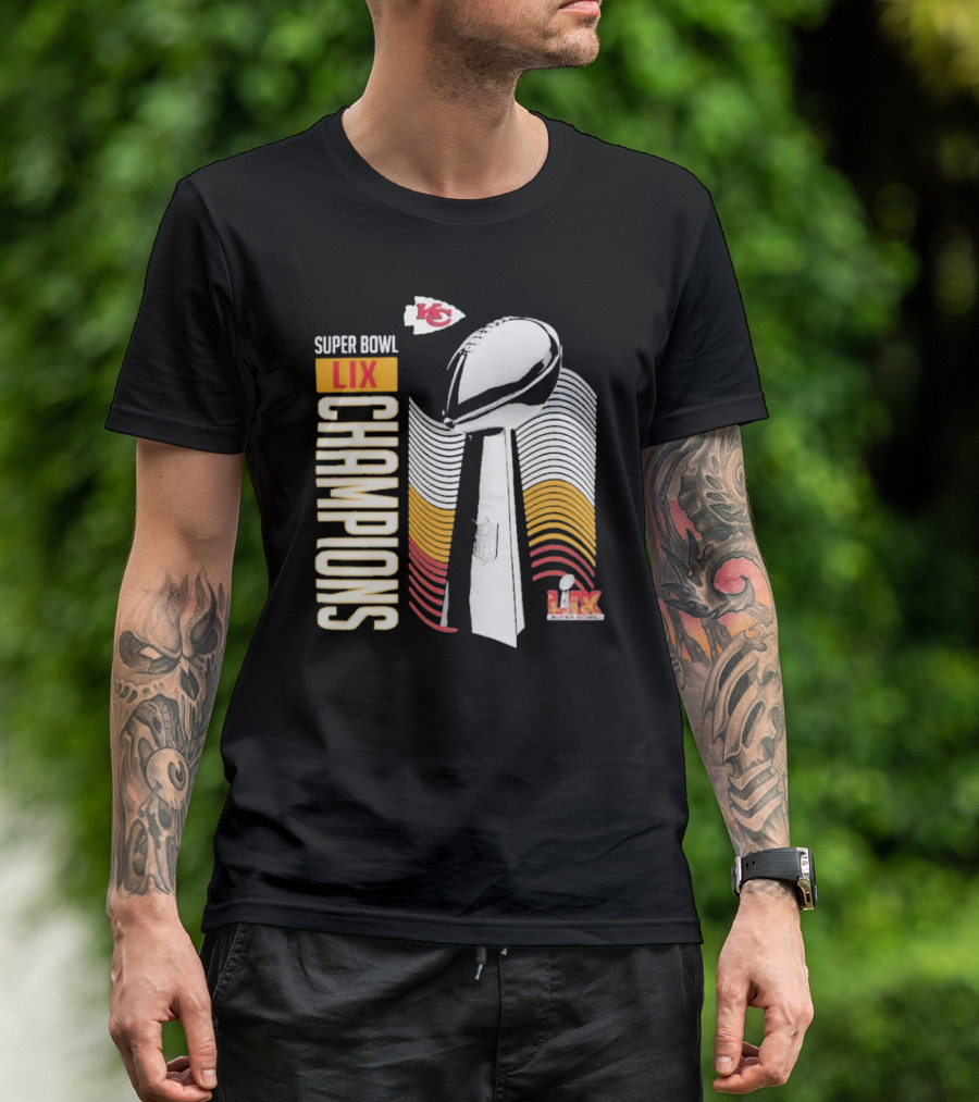 Super Bowl LIX Champions Lombardi Trophy Kansas City Chiefs T-Shirt