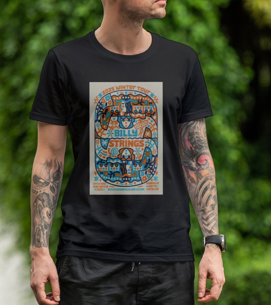 2025 Winter Tour Billy Strings February 15 Asheville North Carolina T-Shirt