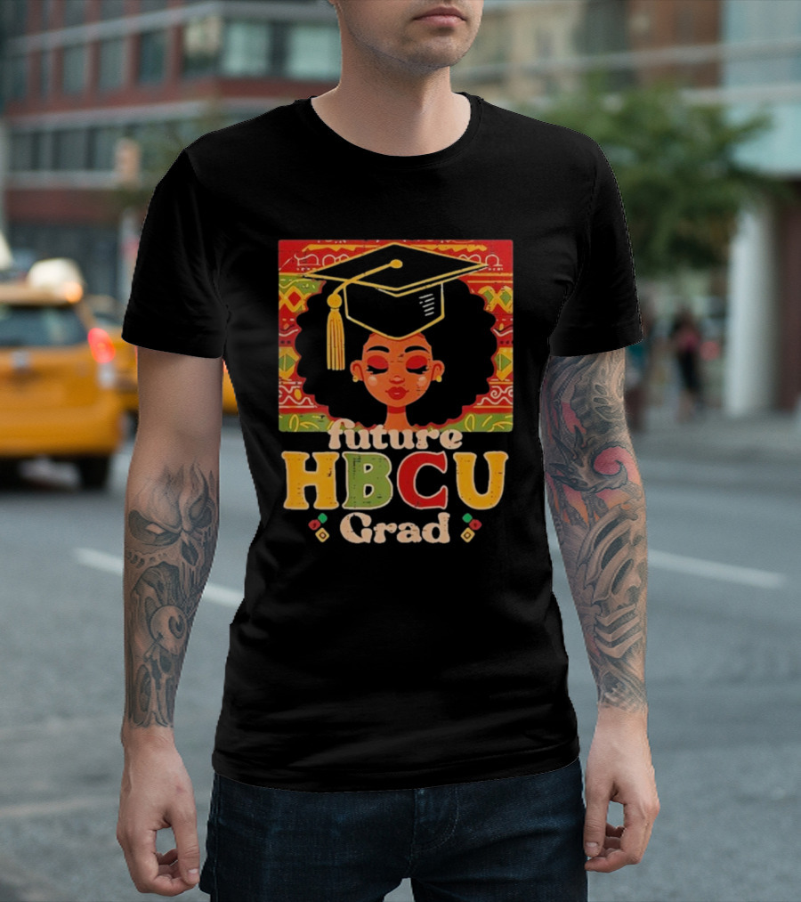 Future HBCU Grad Graduation Cap Afrocentric Pattern T-Shirt