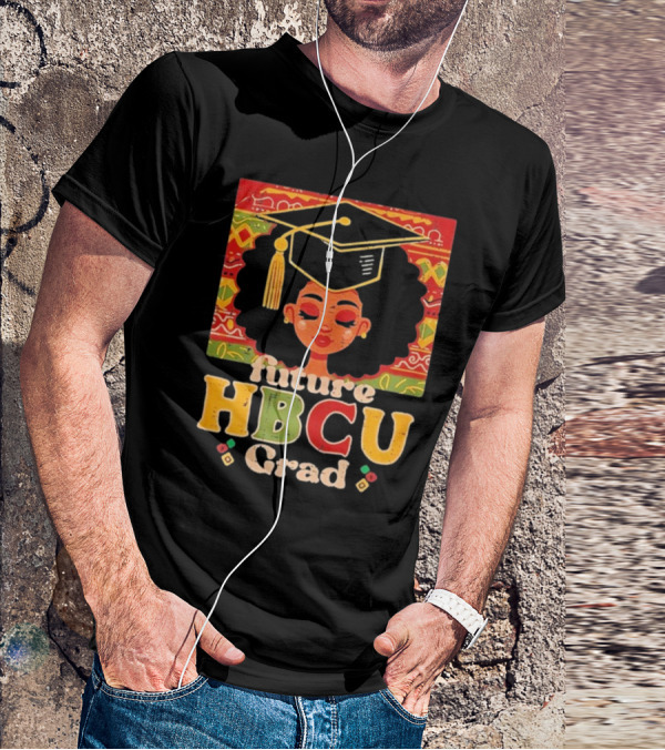 Future HBCU Grad Graduation Cap Afrocentric Pattern T-Shirt