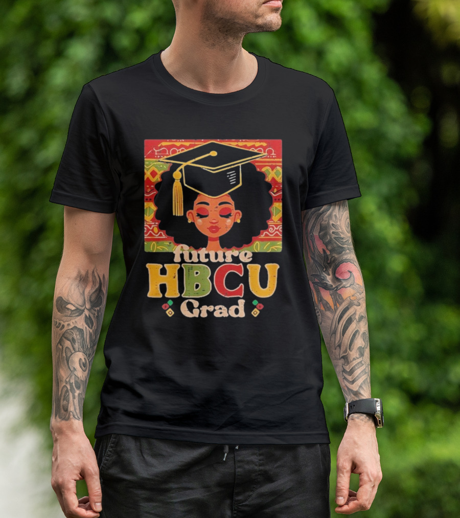 Future HBCU Grad Graduation Cap Afrocentric Pattern T-Shirt