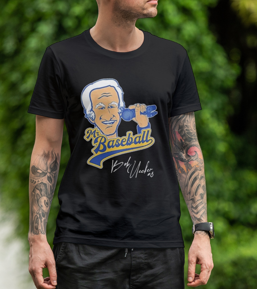 Mr Baseball Bob Uecker UECK Microphone Illustration T-Shirt