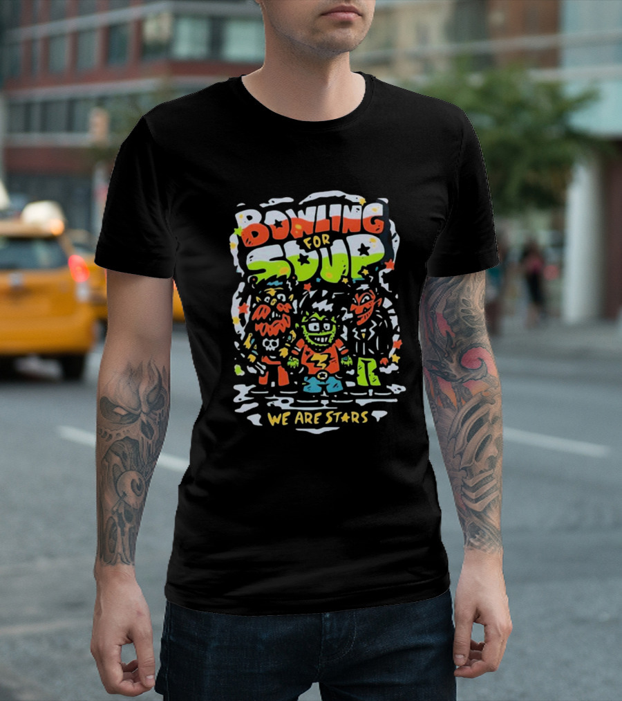 Bowling For Soup We Are Stars Cartoon Characters Colorful Artwork T-Shirt
