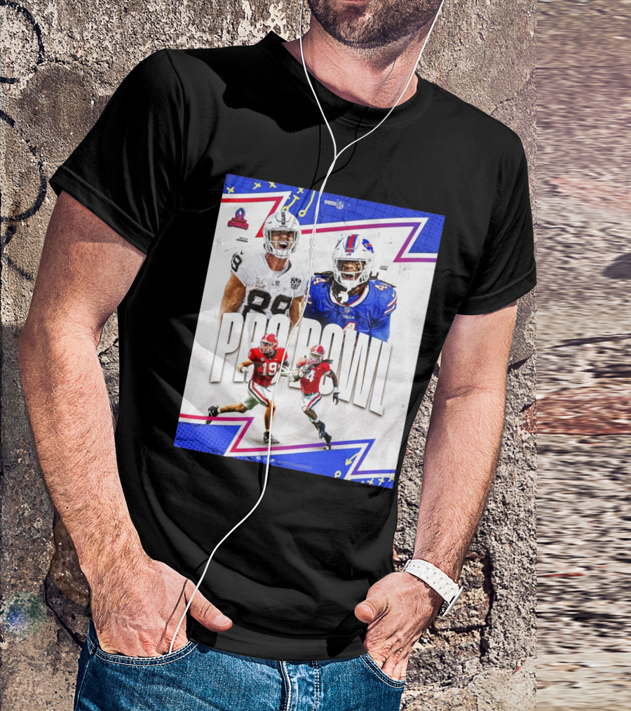 Brock Bowers Las Vegas Raiders And James Cook Buffalo Bills 2025 Pro Bowl Games NFL T-Shirt