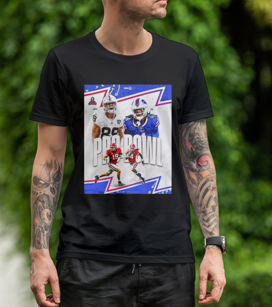 Brock Bowers Las Vegas Raiders And James Cook Buffalo Bills 2025 Pro Bowl Games NFL T-Shirt