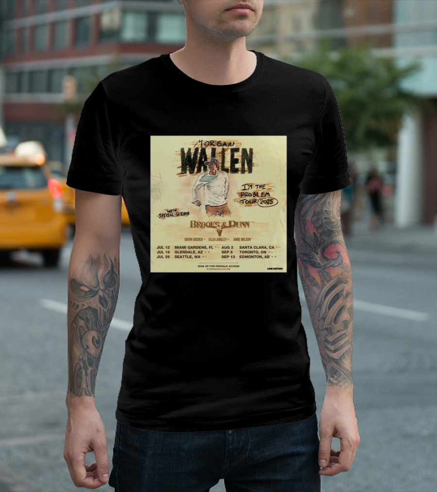 Brooks & Dunn Join Morgan Wallen On The I’m The Problem Tour 2025 T-Shirt